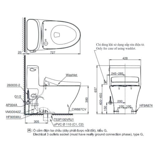 bồn cầu toto MS887CRW12