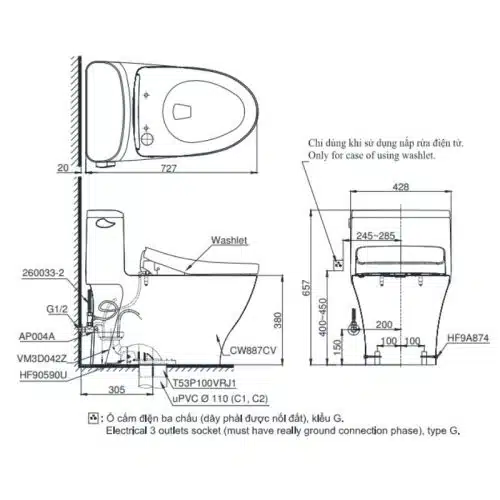 bồn cầu toto MS887CRW12