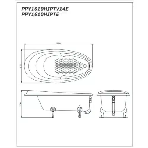 bồn tắm PPY1610HIPTE