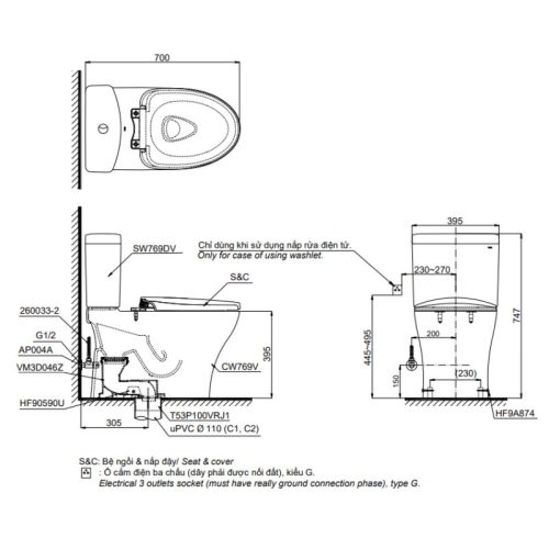 bồn cầu toto CS986GT9