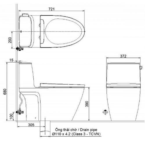 Bồn Cầu 1 Khối INAX AC-912VN