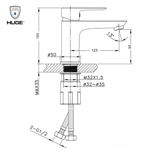 vòi lavabo huge h-6200v2