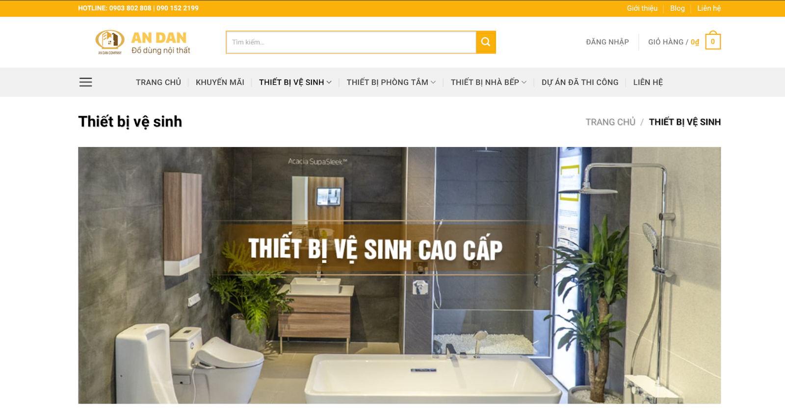 Nội thất An Dân- Địa chỉ bán vòi hoa sen chất lượng