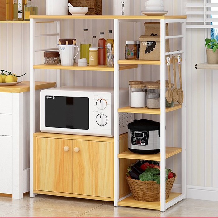 Kệ bếp 5 tầng giúp không gian bếp thêm tiện nghi, hiện đại