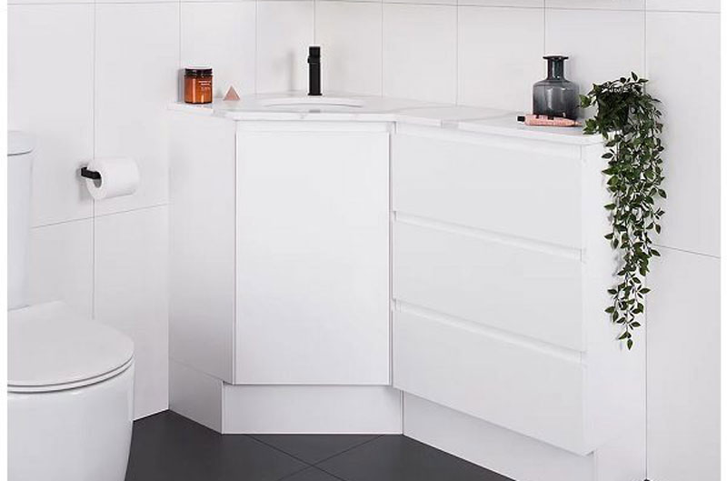 tủ lavabo góc ở phòng tắm