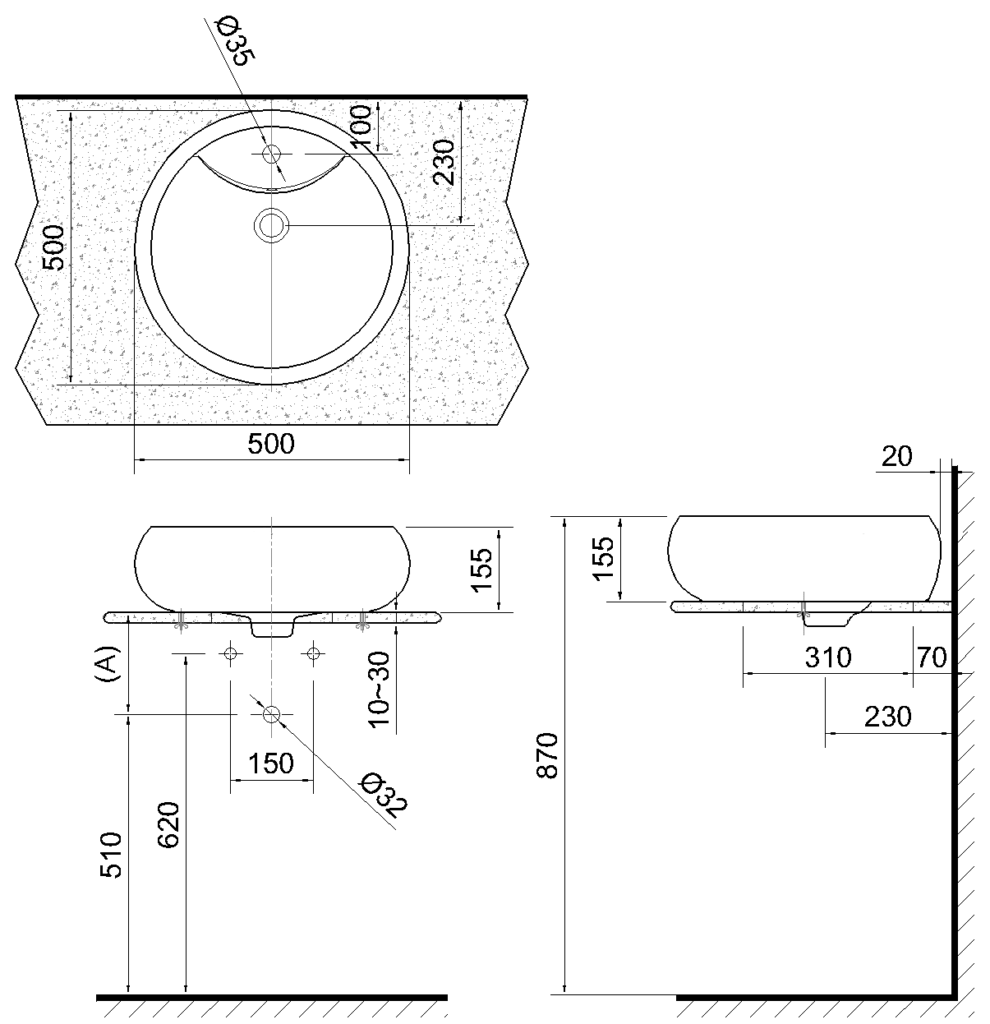 Bảng thông số kỹ thuật lắp đặt Lavabo