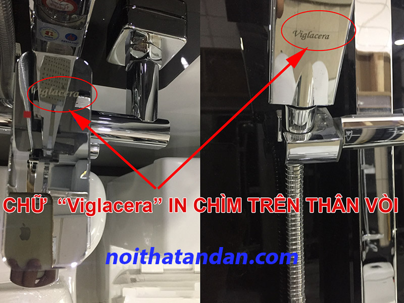 Logo Viglacera in chìm trên sản phẩm