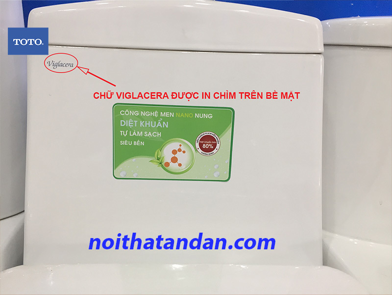 Logo Viglacera được in chìm sắc nét trên bề mặt