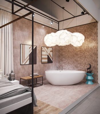 Bồn tắm trong phòng ngủ đẹp