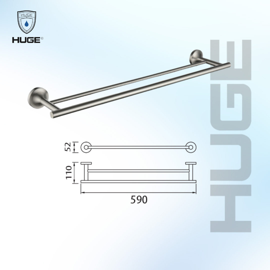 Thanh Vắt Khăn Đôi Pamela Metal Grey Huge H-B1739AM