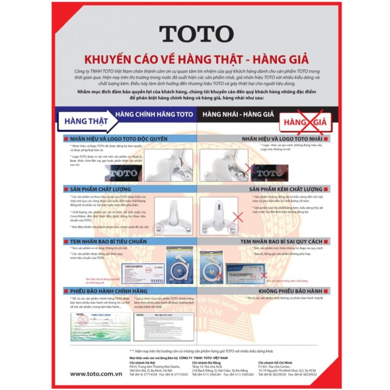 phân biệt toto hàng thật giả