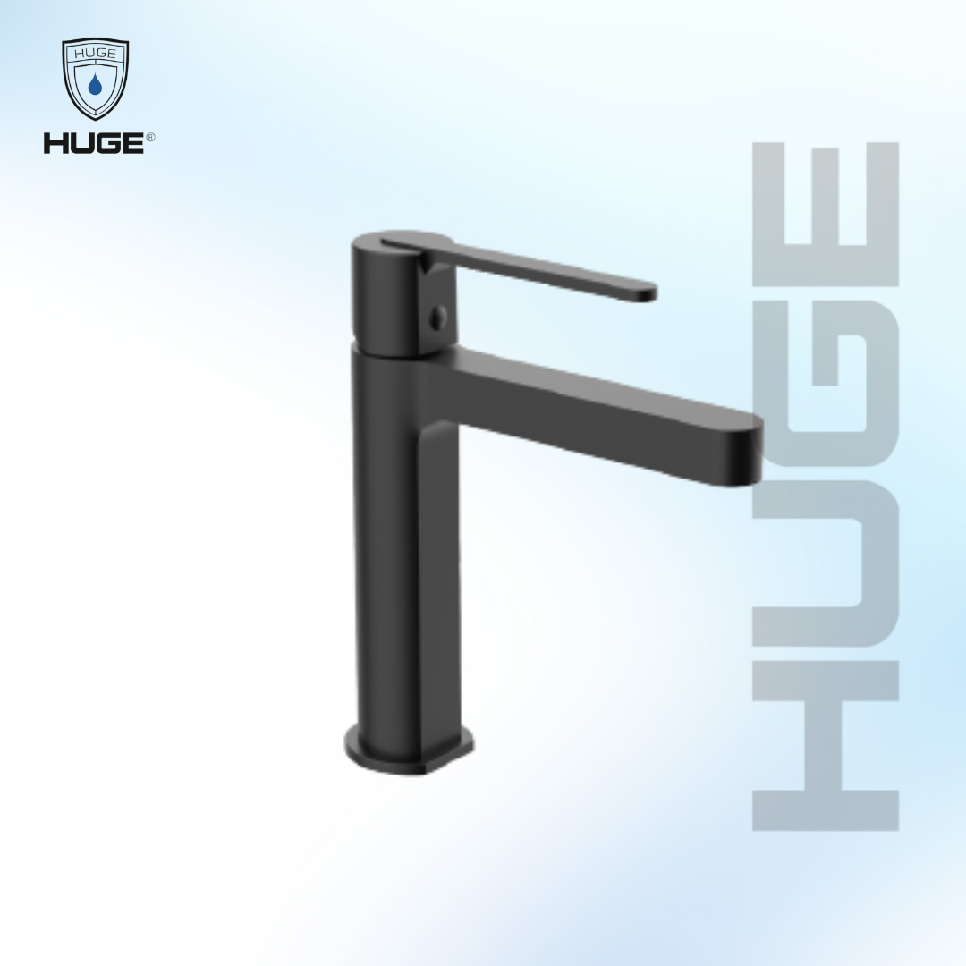 Vòi Lavabo Cổ Thấp Màu Đen Pamela Huge H-2600VB