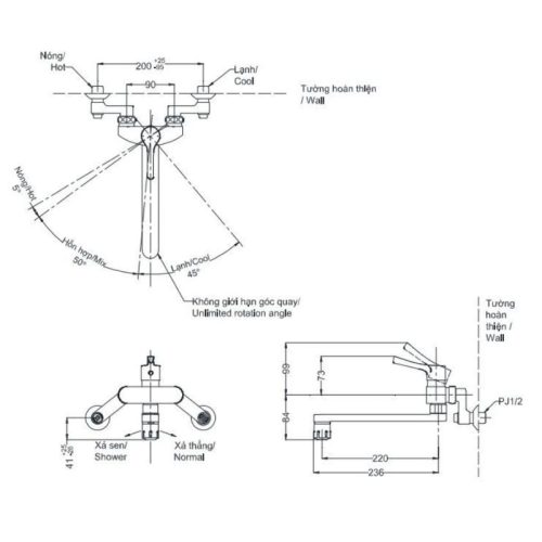 vòi rửa chén toto TKS05316J