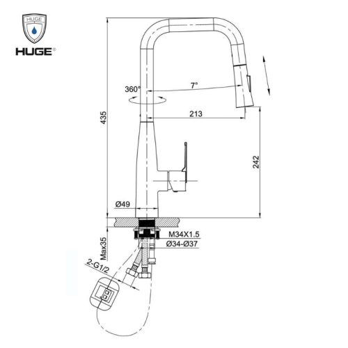 vòi rửa chén H-V2611P