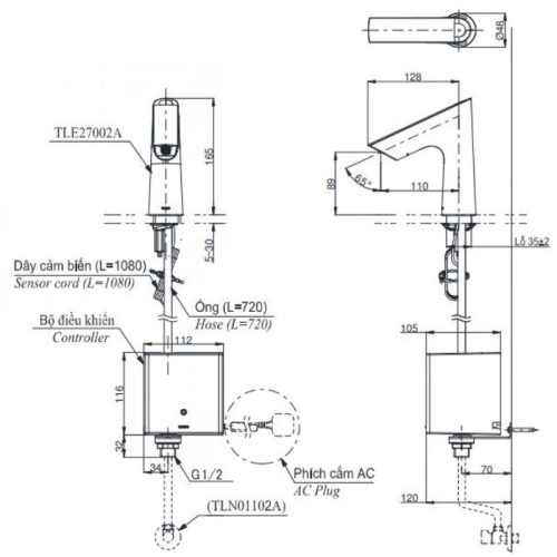 vòi lavabo toto TLE27002V