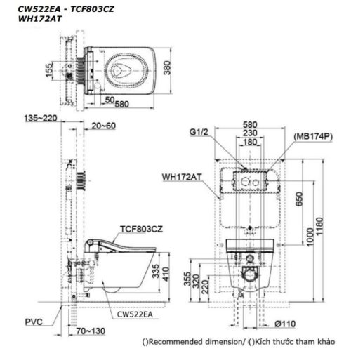 bản vẽ CW522EA/TCF803CZ