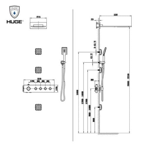sen tắm âm tường H-ST366N
