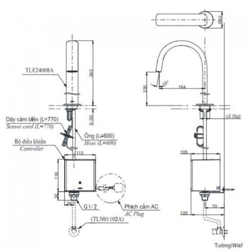 bản vẽ TLE24008V/TLE04502A1/TLN01102A