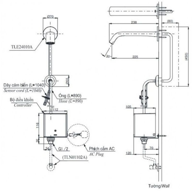 TLE24010VTLE01502A1TLN01102A (2) bản vẽ TLE24010V/TLE01502A1/TLN01102A