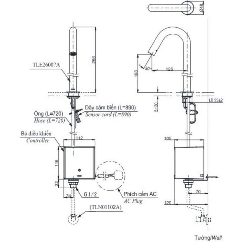 TLE26007VTLE01502A1TLN01102A (2) bản vẽ TLE26007V/TLE01502A1/TLN01102A