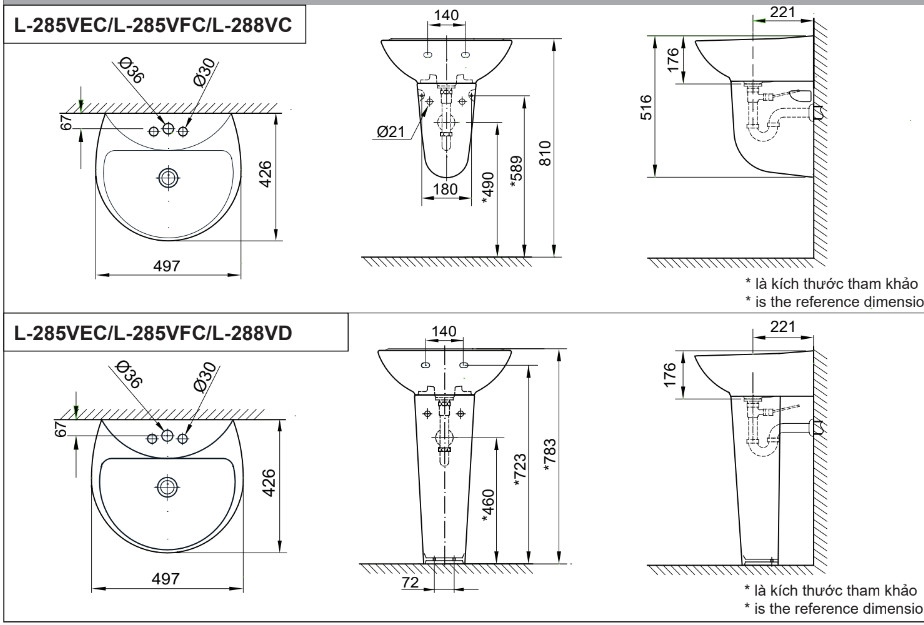 Chậu Rửa Lavabo Inax L-285V - Ảnh 2