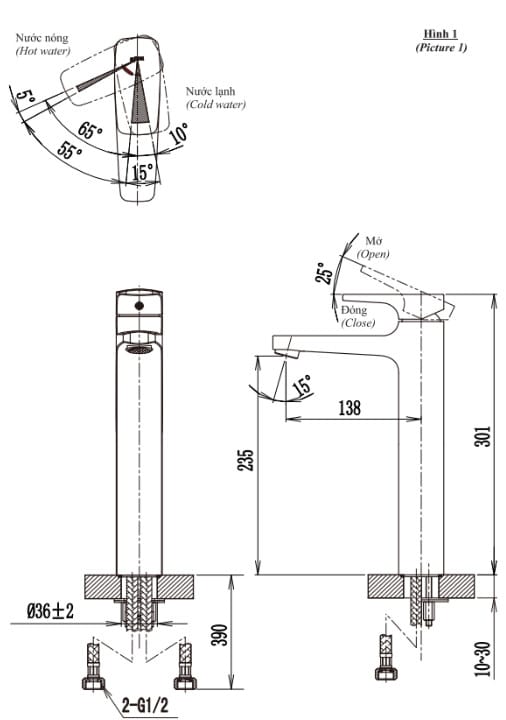 Vòi Lavabo Để Bàn Inax LFV-5000SH - Ảnh 3