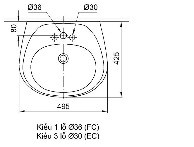 Chậu Rửa Lavabo Inax L-284V - Ảnh 2
