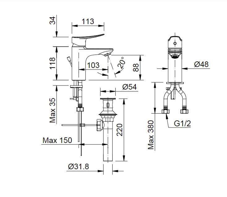 Vòi Chậu Lavabo Inax LFV-502S - Ảnh 2