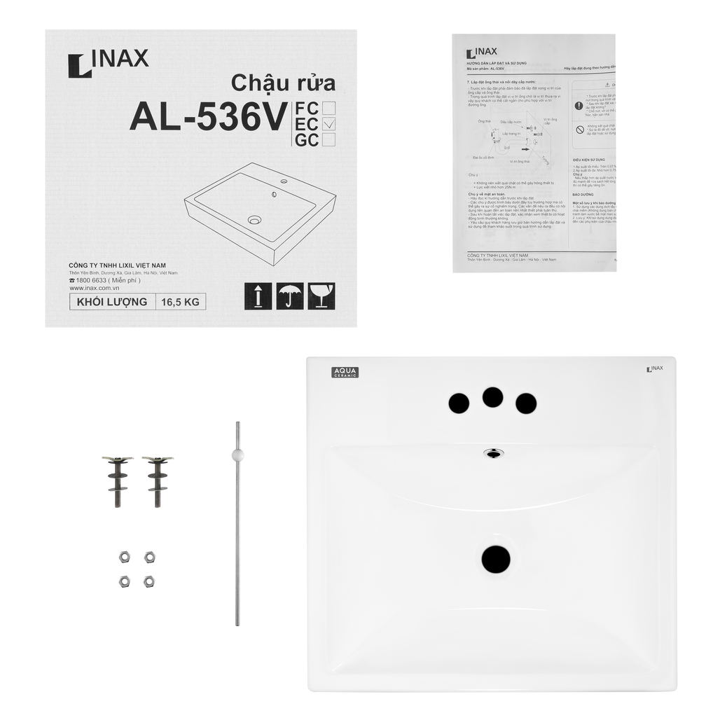 Chậu Rửa Lavabo Inax AL-536V - Ảnh 2