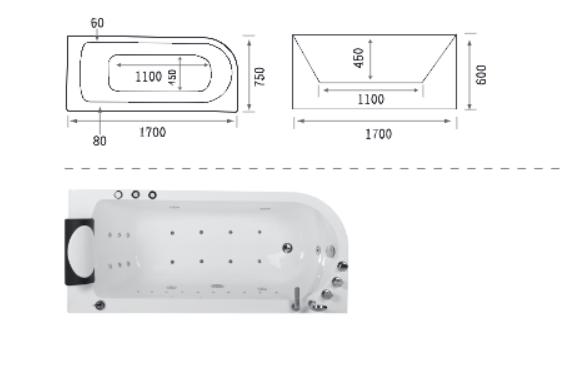 Bồn Tắm Massage BALLY BL-7872 - Ảnh 3