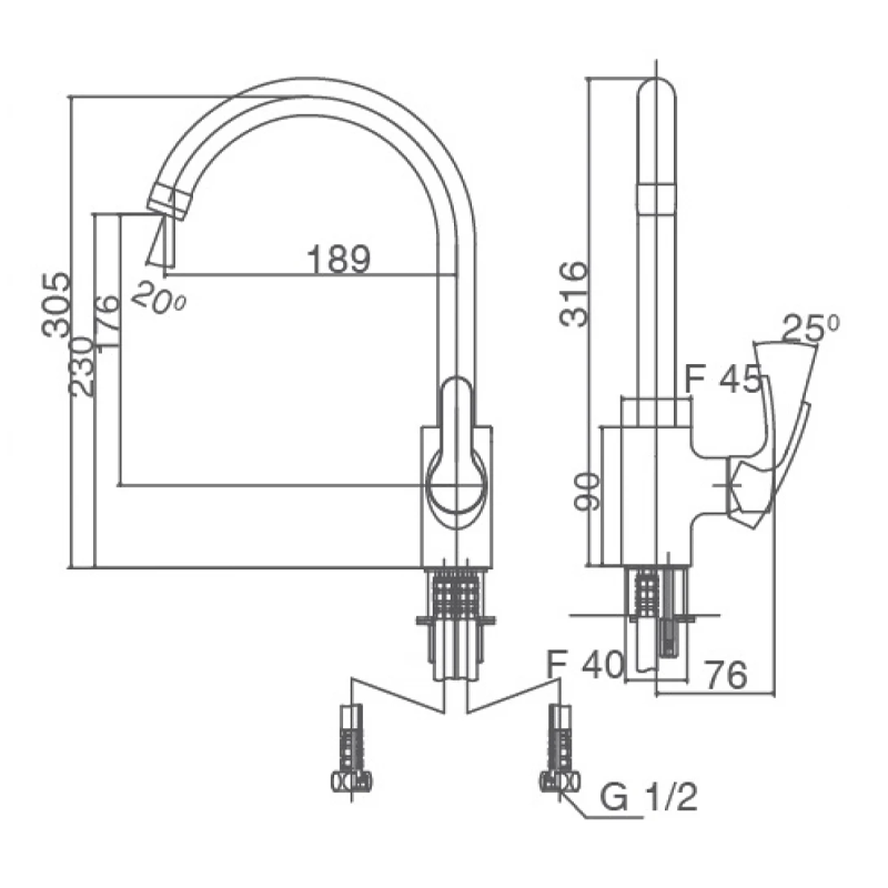 Vòi Rửa Chén Inax SFV-802S - Ảnh 3