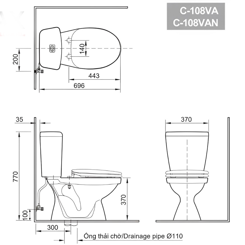Bồn Cầu INAX C-108VA - Ảnh 2