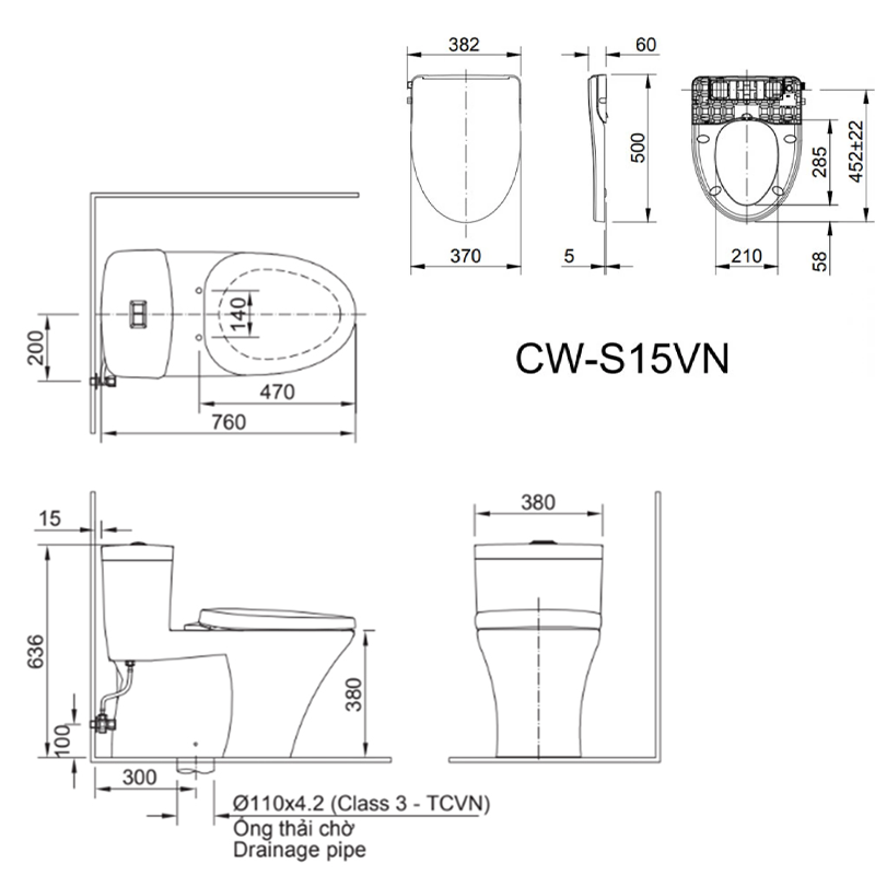 Bồn Cầu INAX AC-900R/CW-S15VN - Ảnh 2