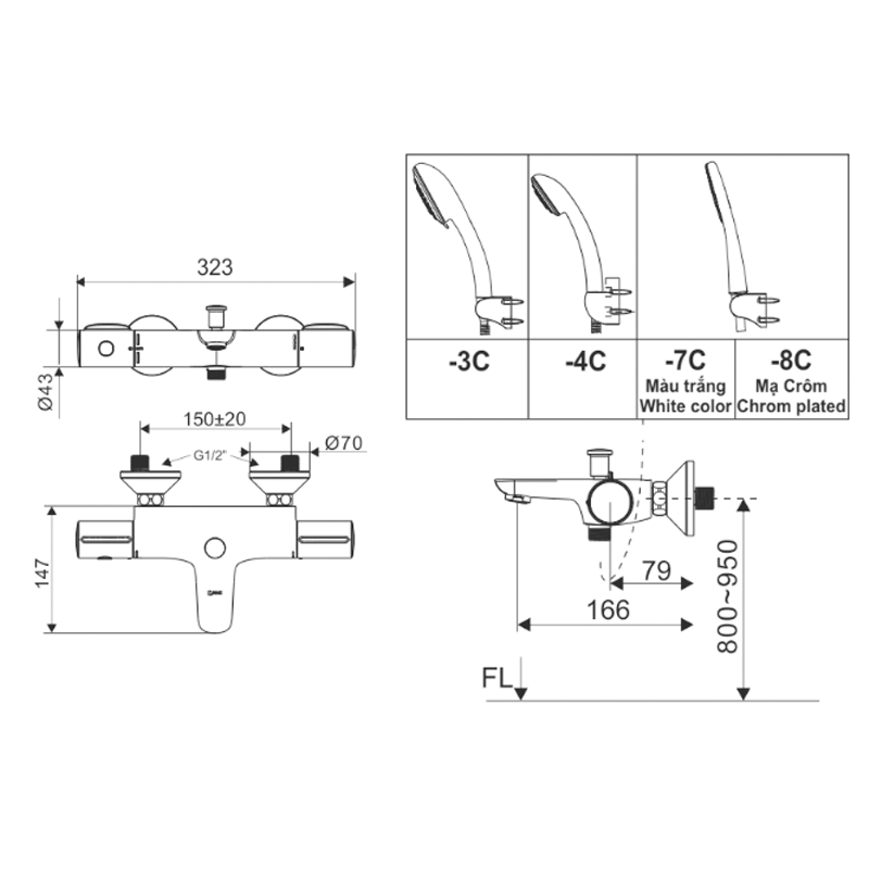 Vòi Sen Tắm Inax BFV-3413T-7C - Ảnh 2