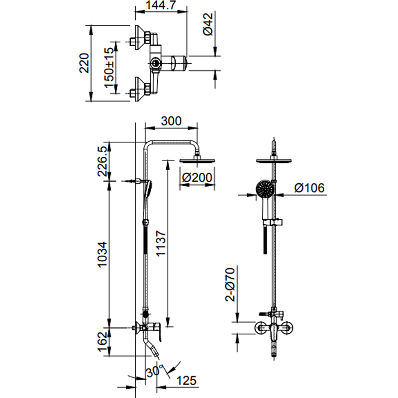 Vòi Sen Tắm Cây Inax BFV-2015S - Ảnh 2