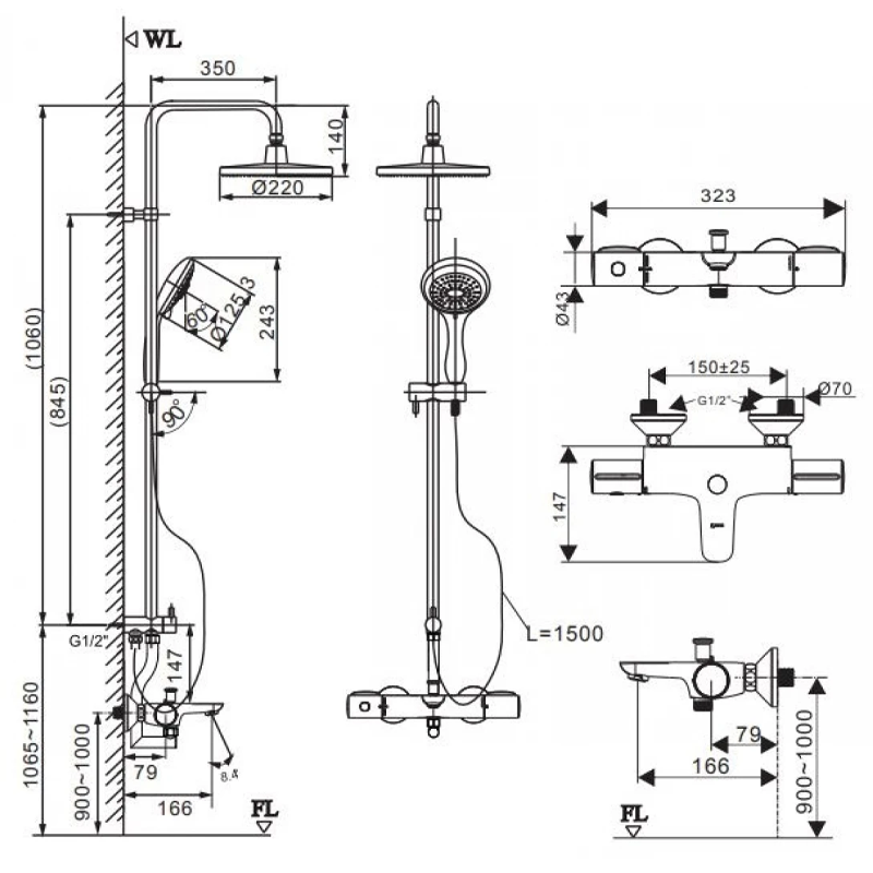 Vòi Sen Tắm Cây Inax BFV-3415T-3C - Ảnh 2