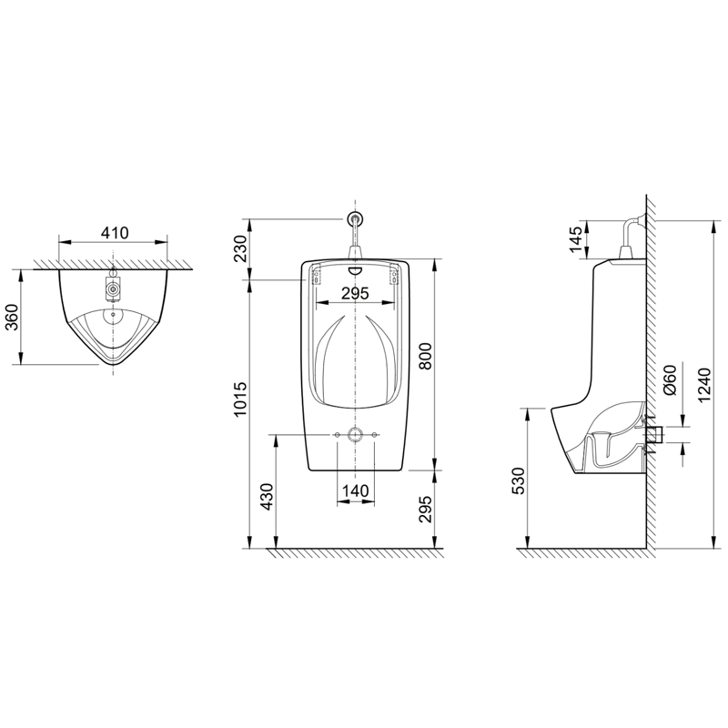 Bồn Tiểu Nam Inax U-411V - Ảnh 2