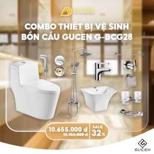 Combo trọn bộ thiết bị vệ sinh phòng tắm Gucen CBGUCEN7