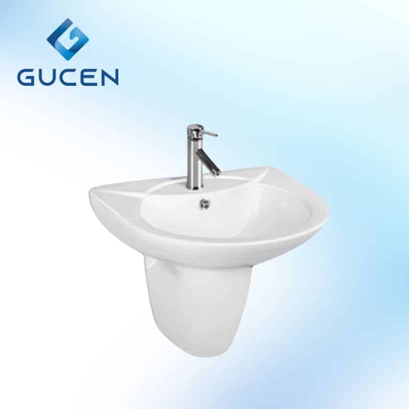 Chậu Lavabo Chân Lửng GUCEN G-LVL01 Giá Rẻ - Ảnh 2