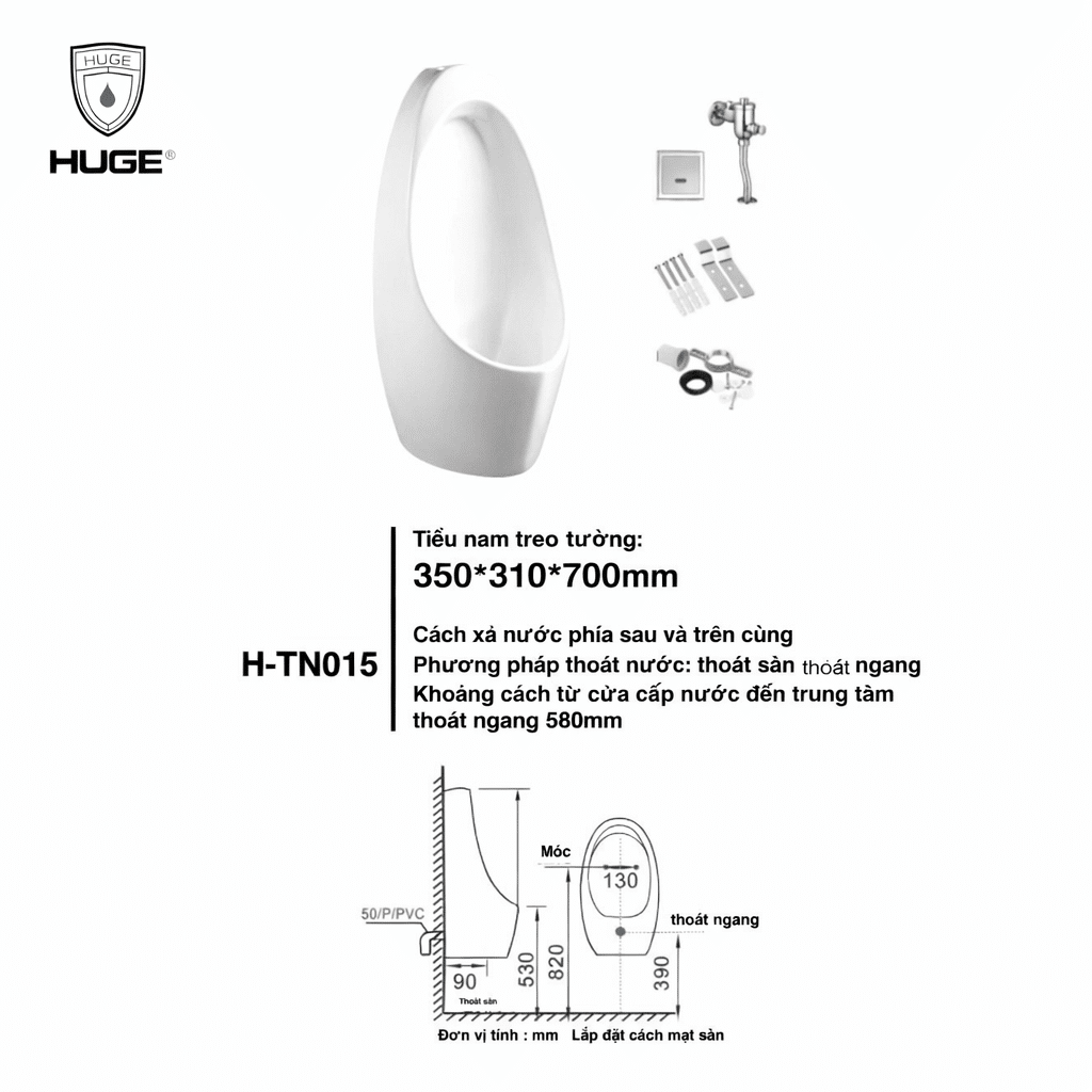 Bồn Tiểu Nam Huge H-TN015 - Ảnh 2