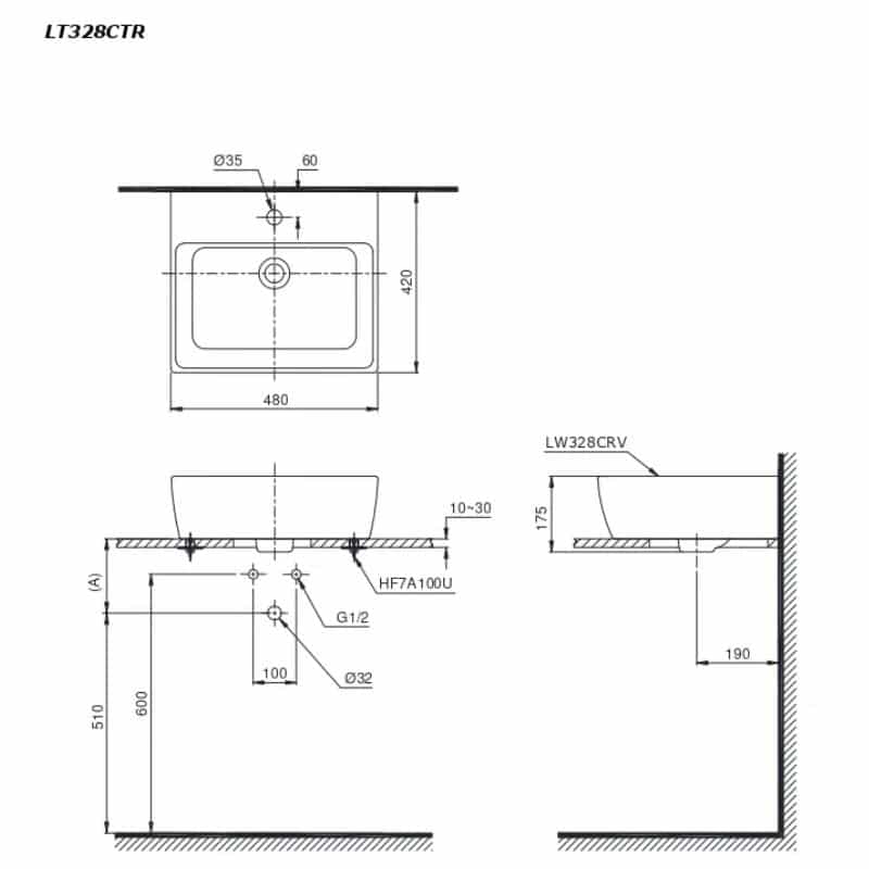 chậu lavabo toto LT328CTR