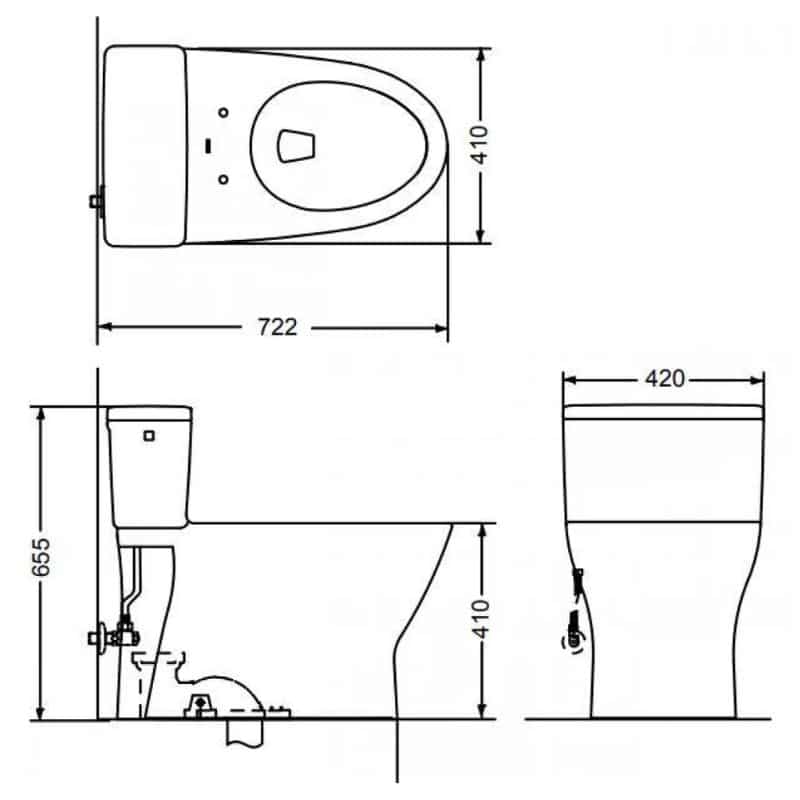 Bồn Cầu TOTO MS188VKE4 Một Khối Nắp Cơ TCW1211A - Ảnh 2