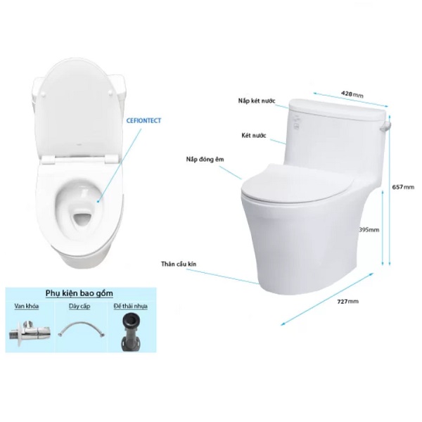 Bồn Cầu 1 Khối TOTO MS887RT8 Nắp TC600VS - Ảnh 3