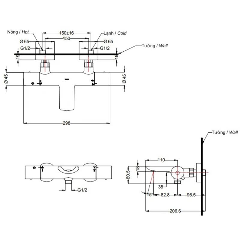 Vòi Sen Tắm Điều Chỉnh Nhiệt Độ TOTO TBV01402BA/TBW01010A - Ảnh 2