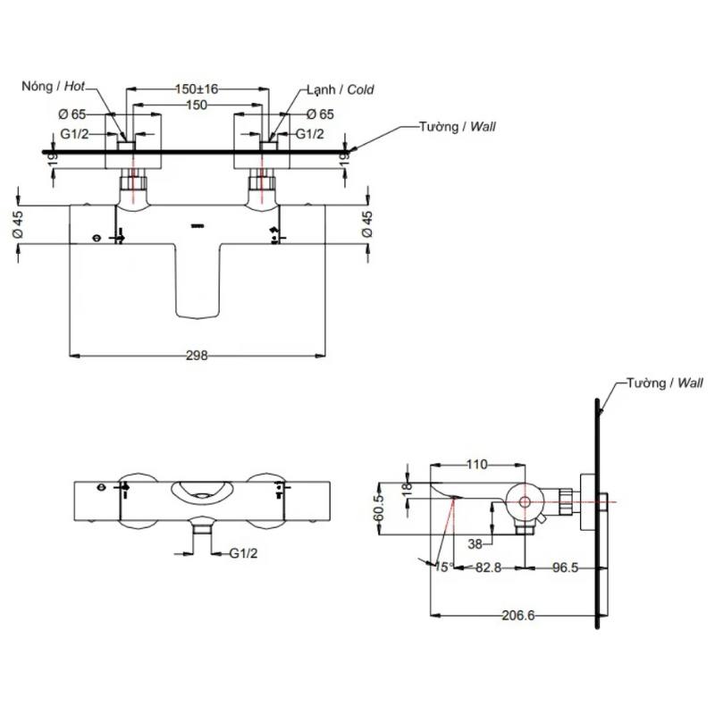Vòi Sen Tắm Điều Chỉnh Nhiệt Độ TOTO TBV01402BA/TBW07009A - Ảnh 2