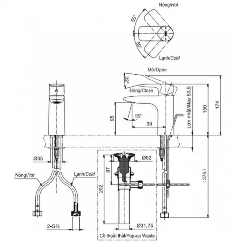 Vòi Lavabo TOTO TLG04301B#BRG Nóng Lạnh Màu Vàng Hồng Mờ - Ảnh 2