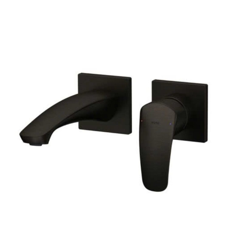 Vòi Lavabo TOTO TLG09307BB#MBL Nóng Lạnh Gắn Tường Màu Đen Mờ