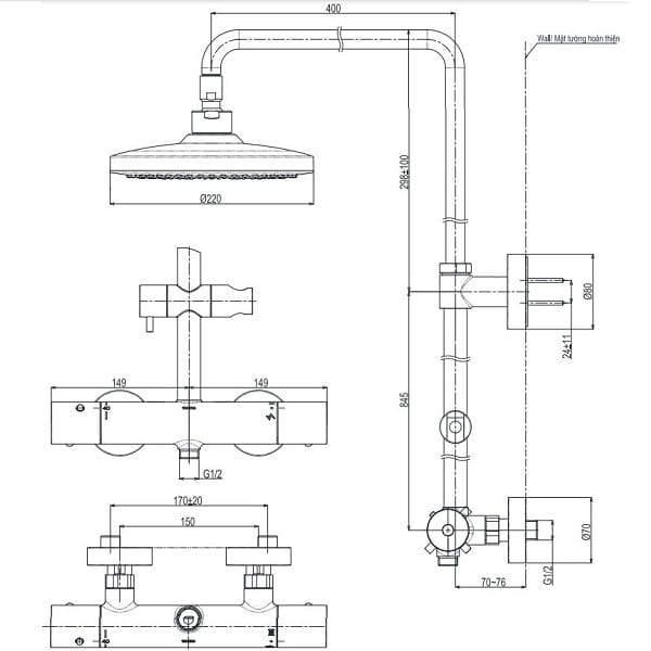 Sen cây nhiệt độ TOTO TBW01404AA - Ảnh 2