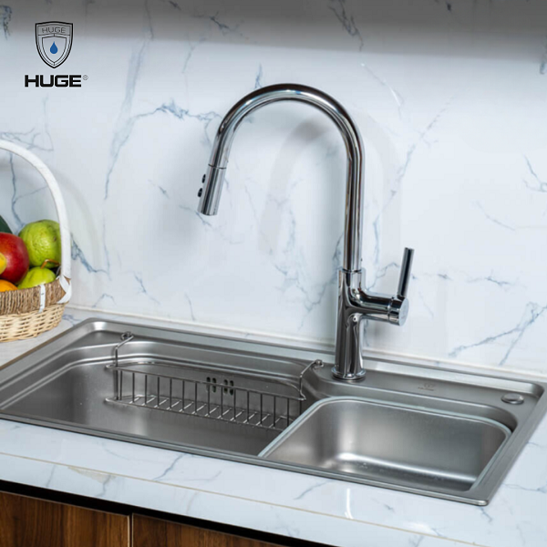 Vòi Rửa Chén Nóng Lạnh Đầu Rút Huge H-V6811P1 - Ảnh 2