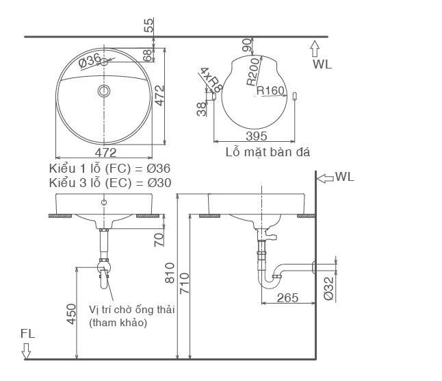 Chậu Rửa Lavabo Inax L-294V - Ảnh 3